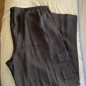 Abercrombie Black Cargo Pants extra wide leg and long length